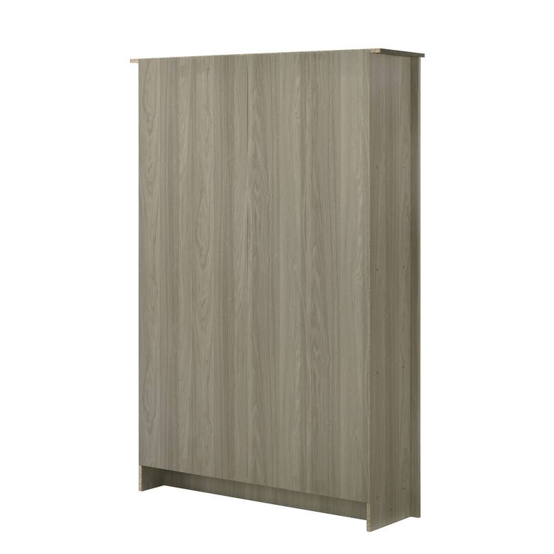 47"W Gray Oak Bookcase Shelf with Cabinet Doors for Living Rooms, Office or Bedroom