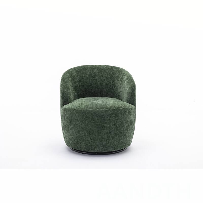 Chenille Swivel Barrel Chair