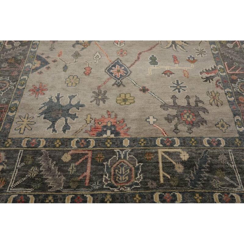 LoomBloom Muted Turkish Oushak Hand Knotted Area Rug Gray Color