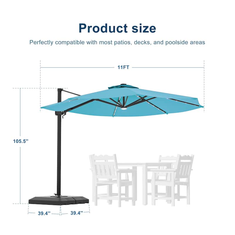 Outdoor 10FT LED Patio umbrella for Garden