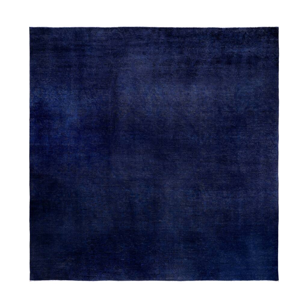 Overdyed One-of-a-Kind Hand-Knotted Square Area Rug - Purple - 12' 0" x 12' 3"