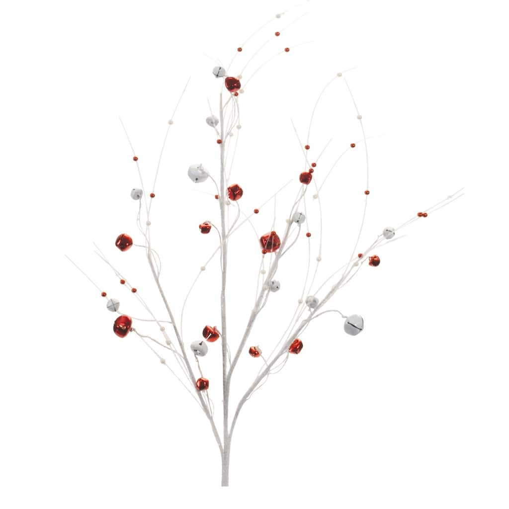 Glittered Sleigh Bell Berry Twig Spray (Set of 2) - N/A