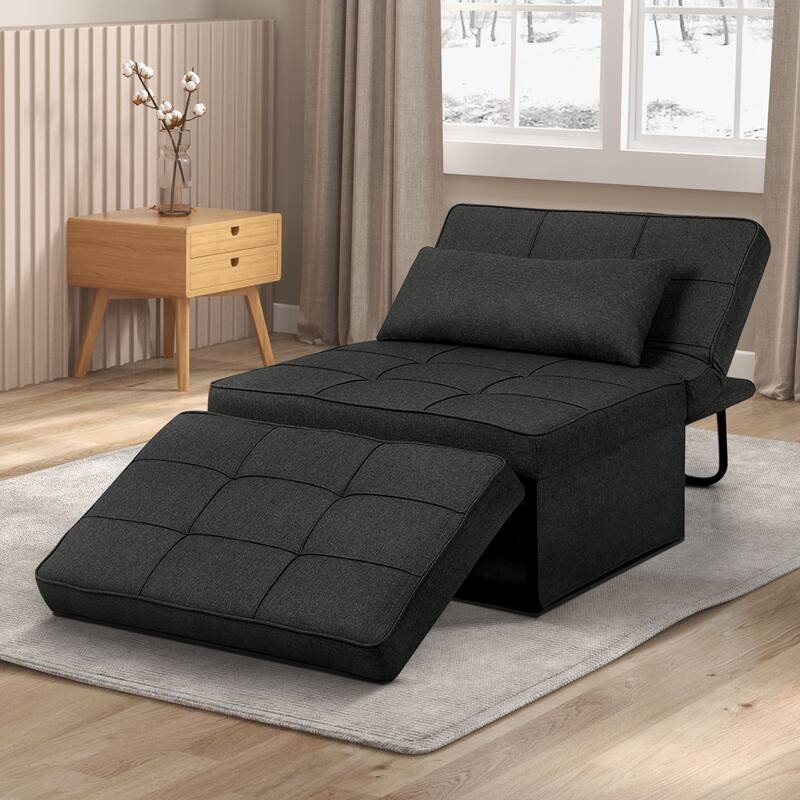 Ainfox Adjustable Sofa Chair Sleeper Sofa Bed Ottoman Couch with Metal Frame