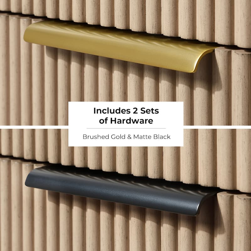 Amara 36 in. Sahara Birch Vanity with White Top and Brushed Gold Hardware