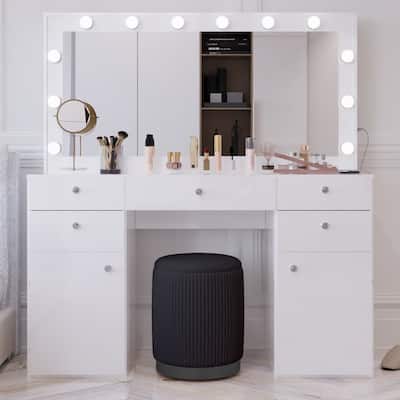 Boahaus Smart Extra-Large Vanity with LED Mirror & Bluetooth Speakers