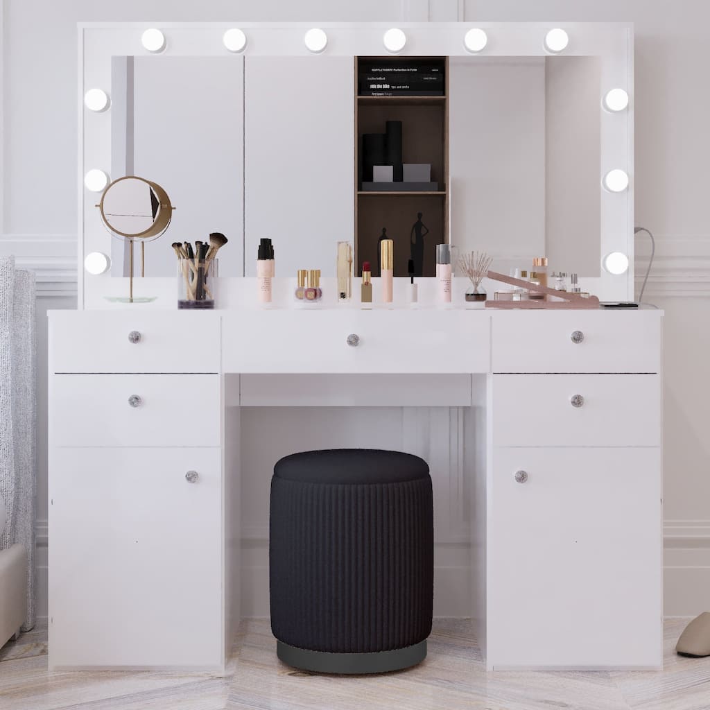 Boahaus Smart Extra-Large Vanity with LED Mirror & Bluetooth Speakers