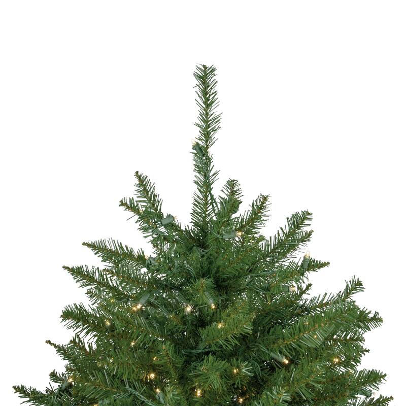 7.5' Pre-Lit Rockwood Pine Artificial Christmas Tree, Clear LED Lights - 7.5 Foot