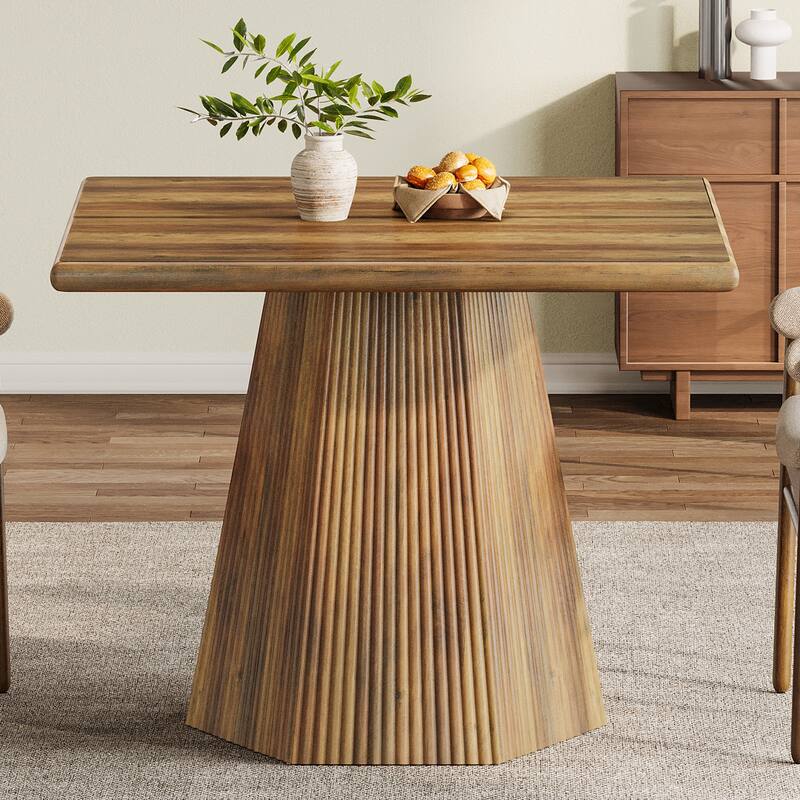 31.5-Inch Square Dining Table with Sturdy Pedestal Base