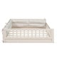 preview thumbnail 16 of 16, Wood Full Size Upholstered Platform Bed with Guardrail and Pillow