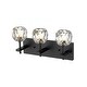 preview thumbnail 3 of 1, A black frame wall sconce with clear crystal shades
