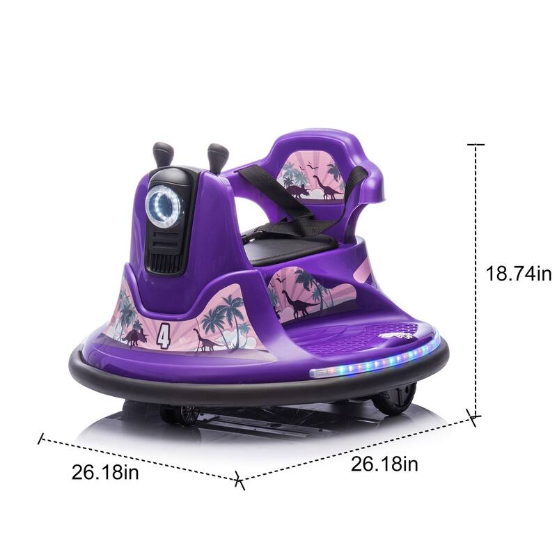 12V Kids Ride On Bumper car W/Parents control,Rotate 360 degrees,Two-handed switch for direction control For kids of 2-5