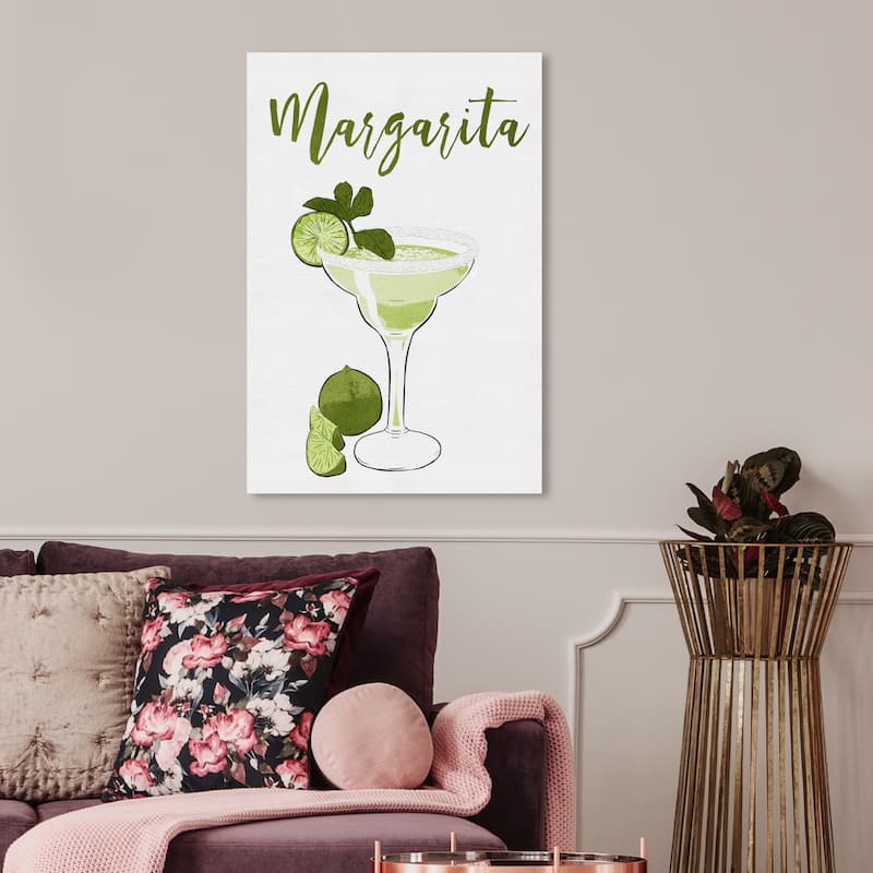 Wynwood Studio 'Margarita Cocktail' Drinks and Spirits Wall Art Canvas Print Cocktails - White, Green - 20 x 30