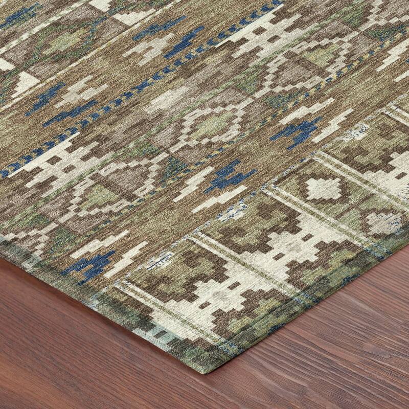 Machine Washable Indoor/ Outdoor Global Haswell Chantille Rug