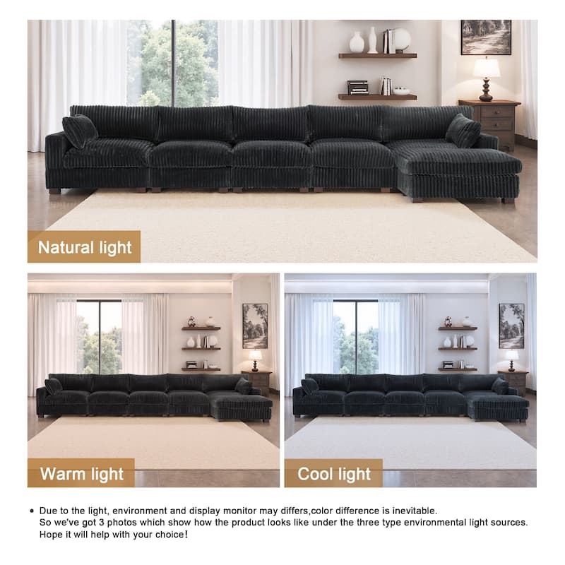 Oversized Plush Modular Sectional Sofa Couch with Ottoman