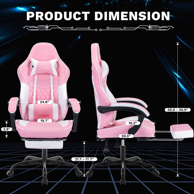 Adults with Footrest Swivel Video Game Chair