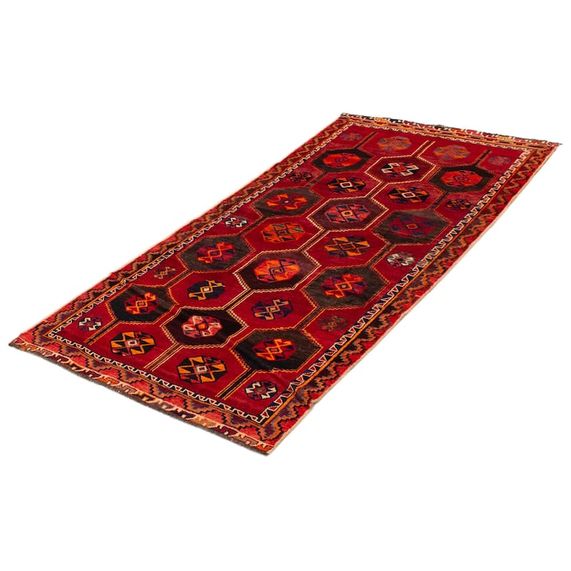 ECARPETGALLERY Hand-knotted Melis Red Wool Rug - 4'10 x 9'9