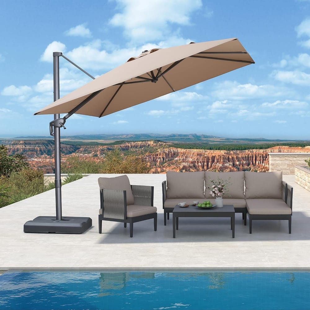 8 foot rectangular patio umbrella Formosa Covers 10 ft Cantilever Supported Bar Rib Replacement Canopy RED one_size allowing you to fully enjoy meals and conversations without bumping into a post HOOOWOOO Extra-Large 8.5 x 14.5