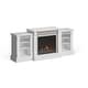 preview thumbnail 3 of 25, SEI Furniture Remote Controlled LED Electric Fireplace with Mantel in White Stone and Storage