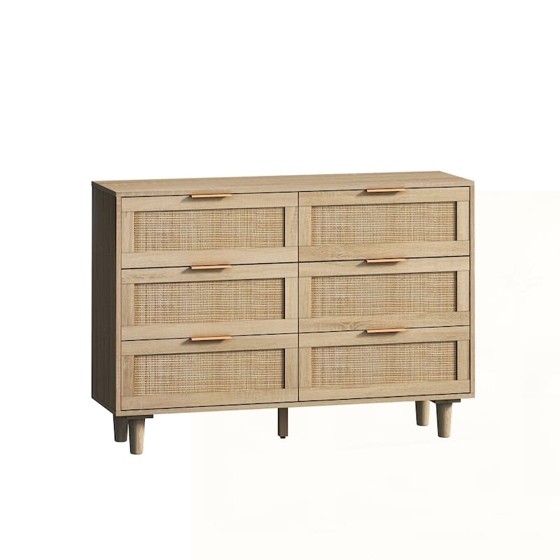 6-Drawers Rattan Storage Cabinet