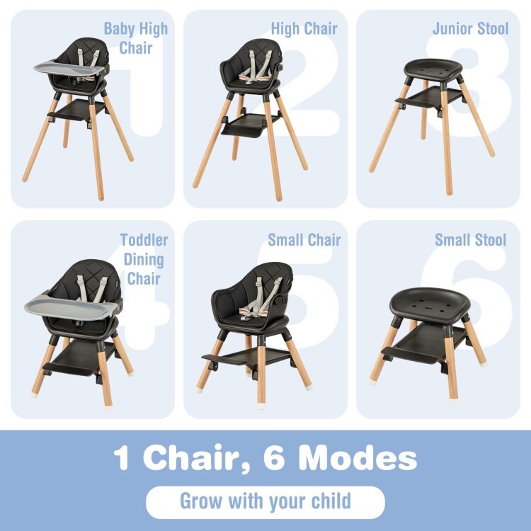6 in 1 Baby High Chair with Removable Dishwasher and Safe Tray 24.5 x 23 x 35.5 On Sale Bed Bath Beyond 37782920