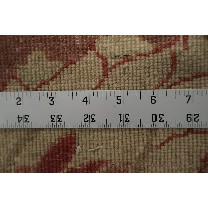 Hand Knotted Oriental 100% Wool Carpet Traditional Floral Brown Peshawar Area Rug - 9' 8'' X 6' 10''