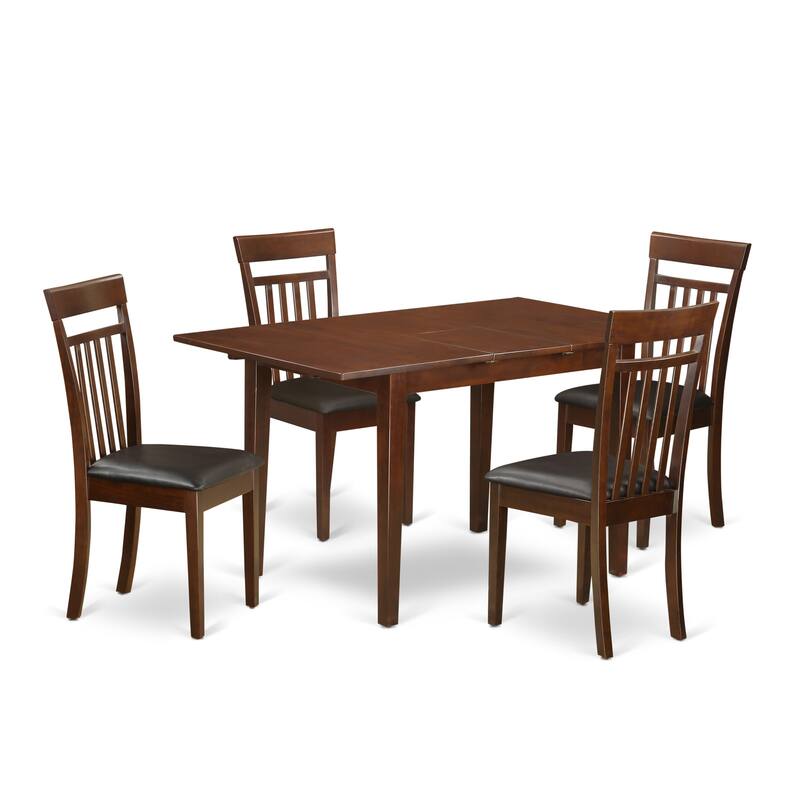 East West Furniture Dining Table Set Includes a Rectangle Wooden Table and Dining Chairs (Chair Seat Type Options)