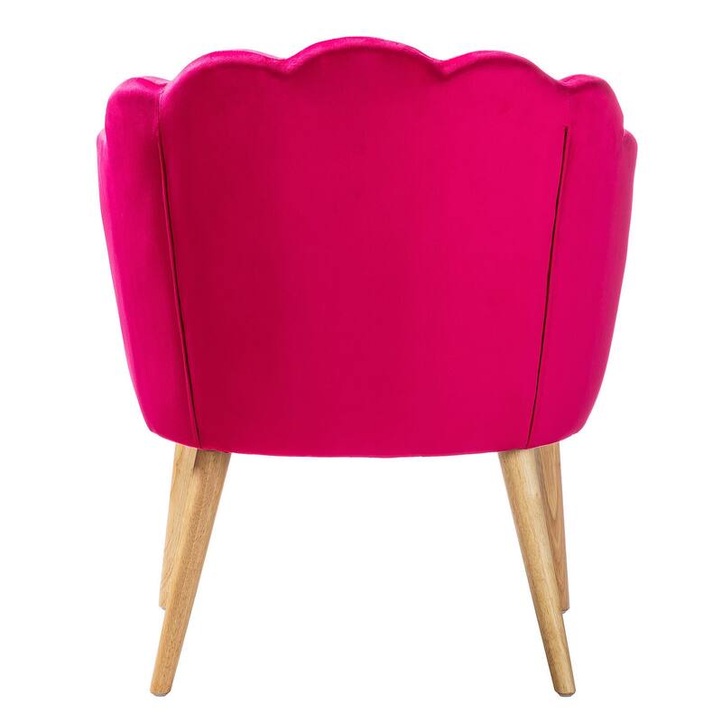 Eleanora Morden Scalloped Velvet Arm Chair with Tufted Back by HULALA HOME