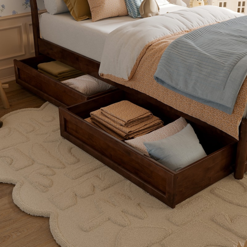 Norla Wood Platform Bed with Storage Drawers
