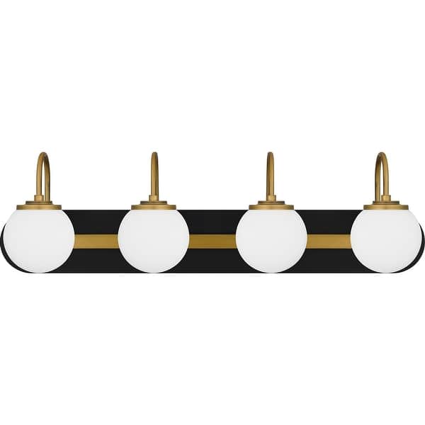 slide 2 of 4, Desmond 4-Light Matte Black Bath Light