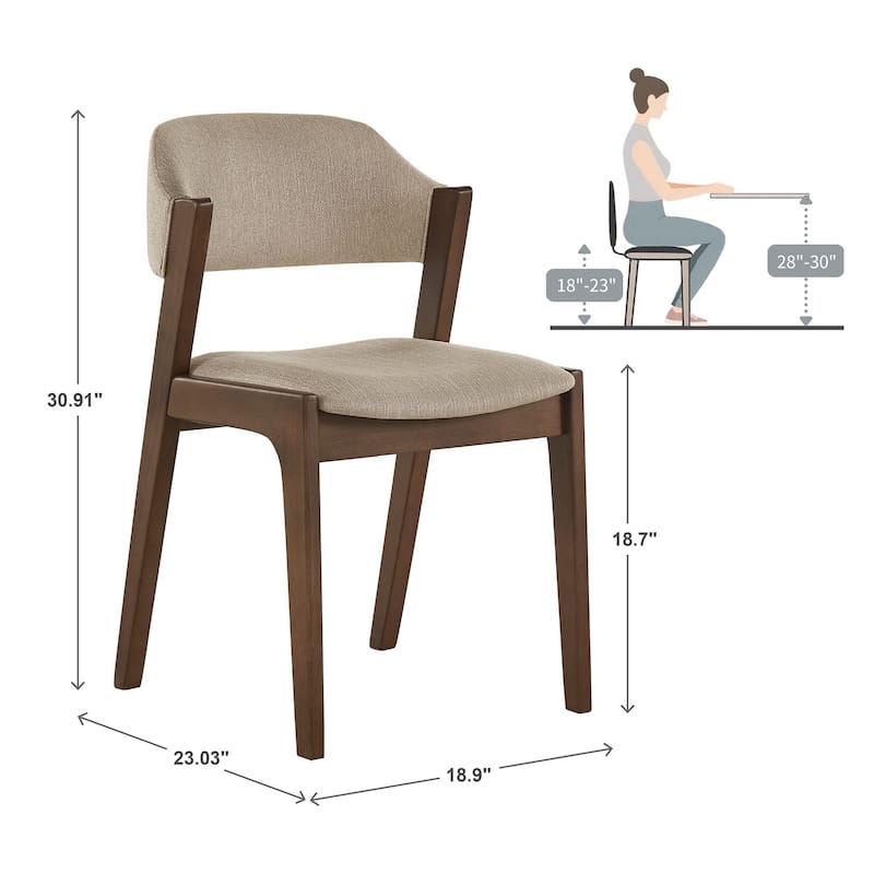 Pitea Scandinavian Wood Finish Dining Chairs (Set of 2) by iNSPIRE Q Modern