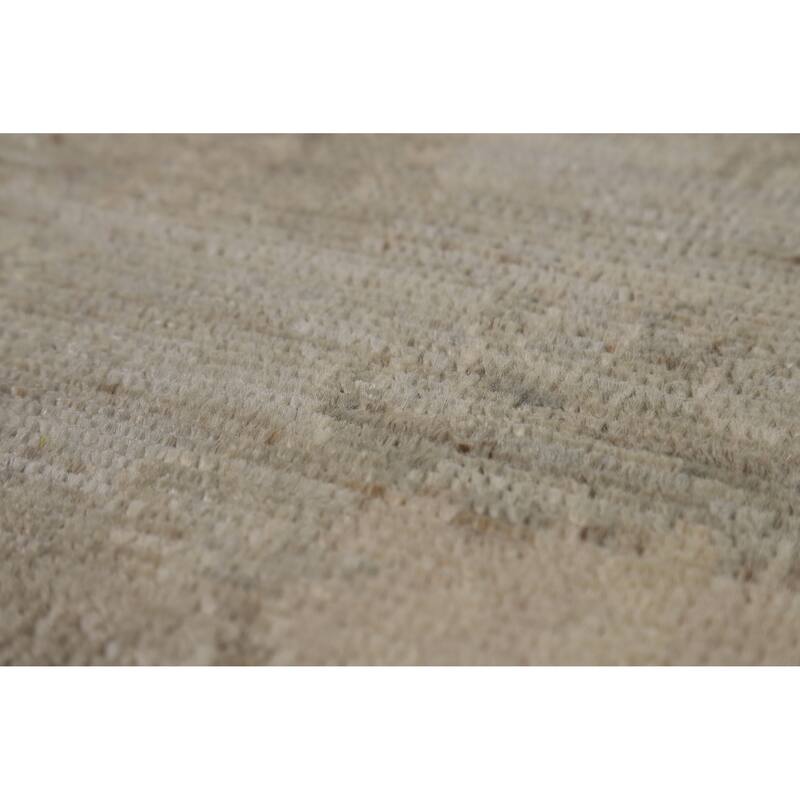 Hand Knotted Oriental 100% Wool Carpet Transitional All-Over Beige & Ivories Oushak Runner Rug - 8' 4'' X 3' 0''