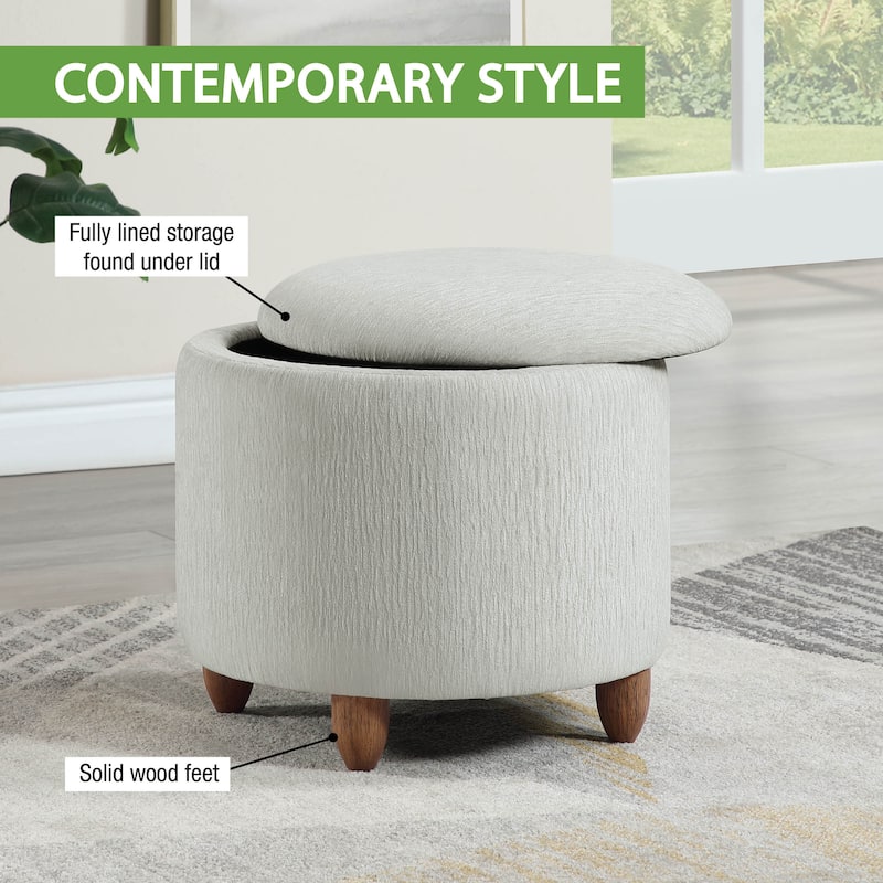 Lyra Storage Ottoman with Medium Oak Legs