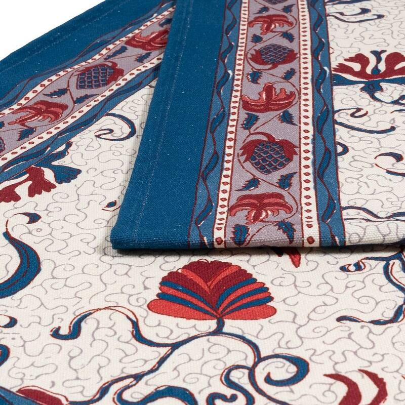 Couleur Nature Fleurs des Indes Multicolored Cotton Table Runner