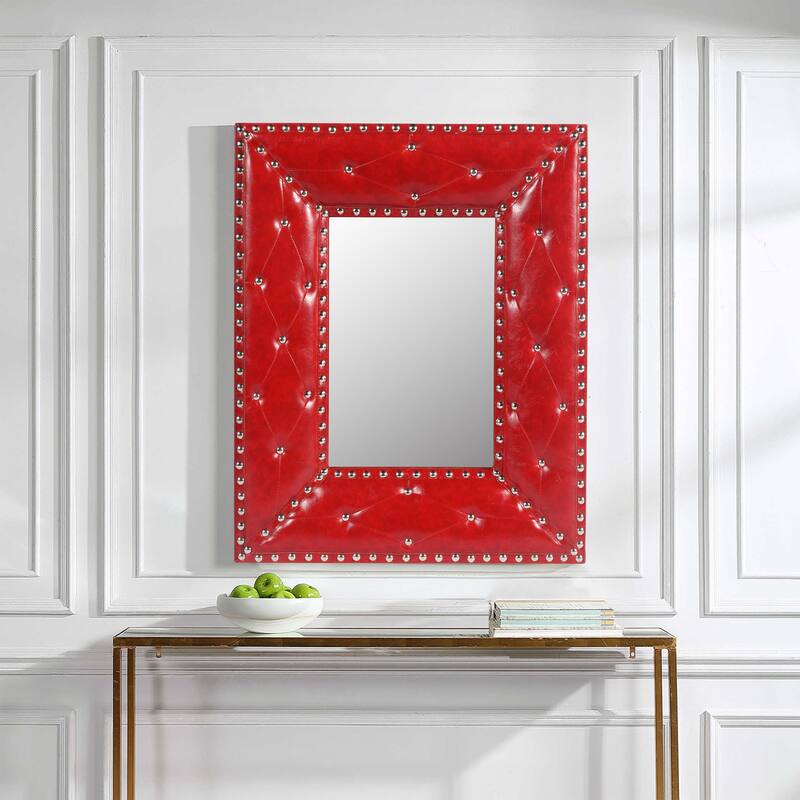 Rectangle Rivet Decorative Wall Hanging Mirror