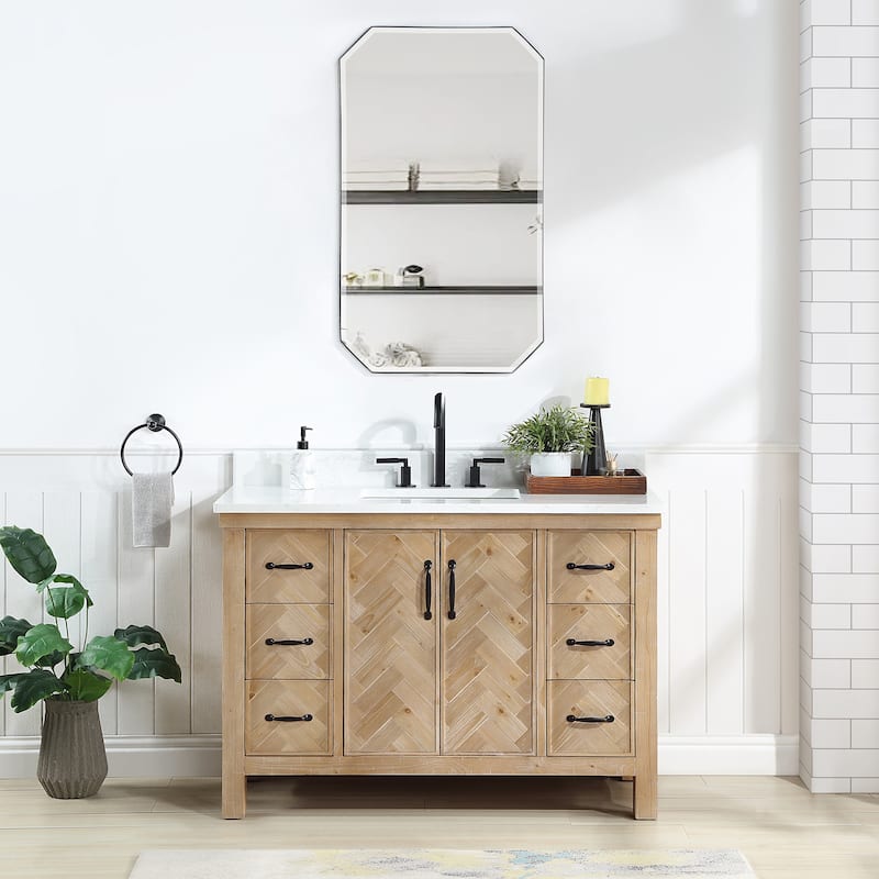 Javier Bath Vanity with Composite Stone Top without Mirror