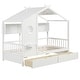 preview thumbnail 20 of 18, Gymax Twin Size House Bed Kids Bed Frame w/ 2 Storage Drawers & Fence