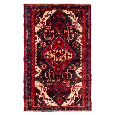ECARPETGALLERY Hand-knotted Anatolian Vintage Black, Red Wool Rug - 3'5 x 5'5