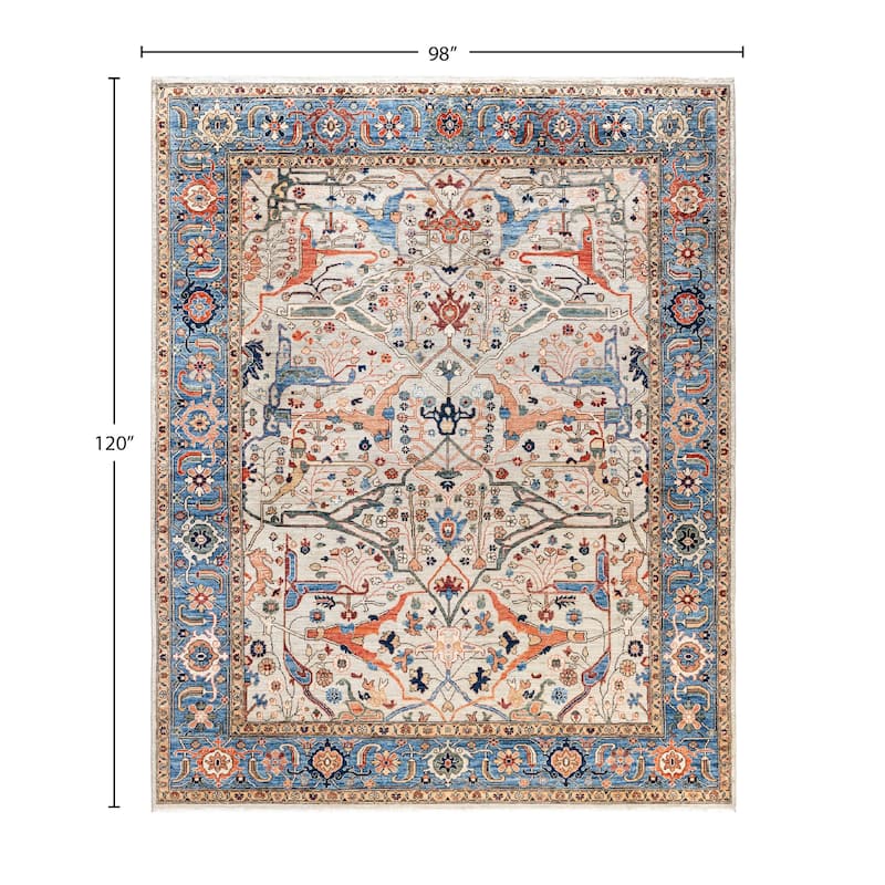 Serapi One-of-a-Kind Hand-Knotted Area Rug - Ivory - 8' 2" x 10' 0"