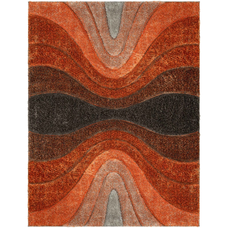 Well Woven San Francisco Luz Geometric Modern Carved Shag Area Rug
