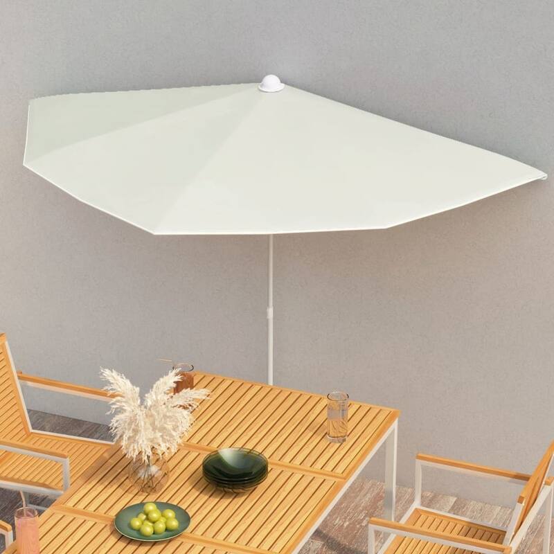 70.9"x35.4" Garden Half Parasol with Pole 8 Colors