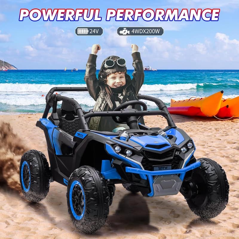 2-Seater Electric Ride-On Car Toy with Remote Control for Best Kids Gift, Black