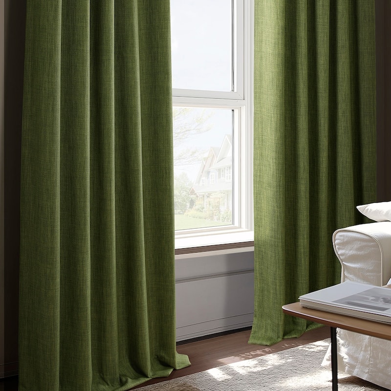 Exclusive Fabrics Faux Linen Grommet Room Darkening Curtain (1 Panel)