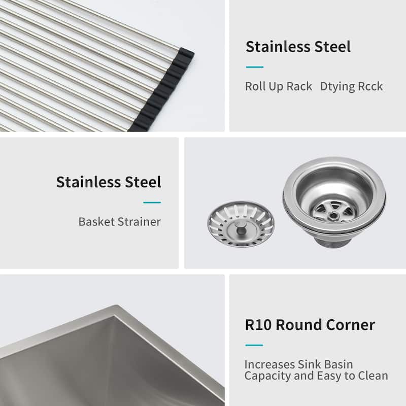 Farmhouse 16 Gauge Double Bowl Stainless Steel Kitchen Sink in Brushed Nickel