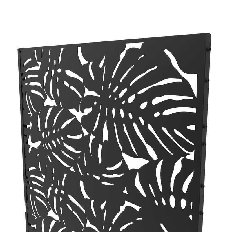Free Standing Metal Privacy Screen Panel Decorative Outdoor Privacy Screen - 72"H x 47"W
