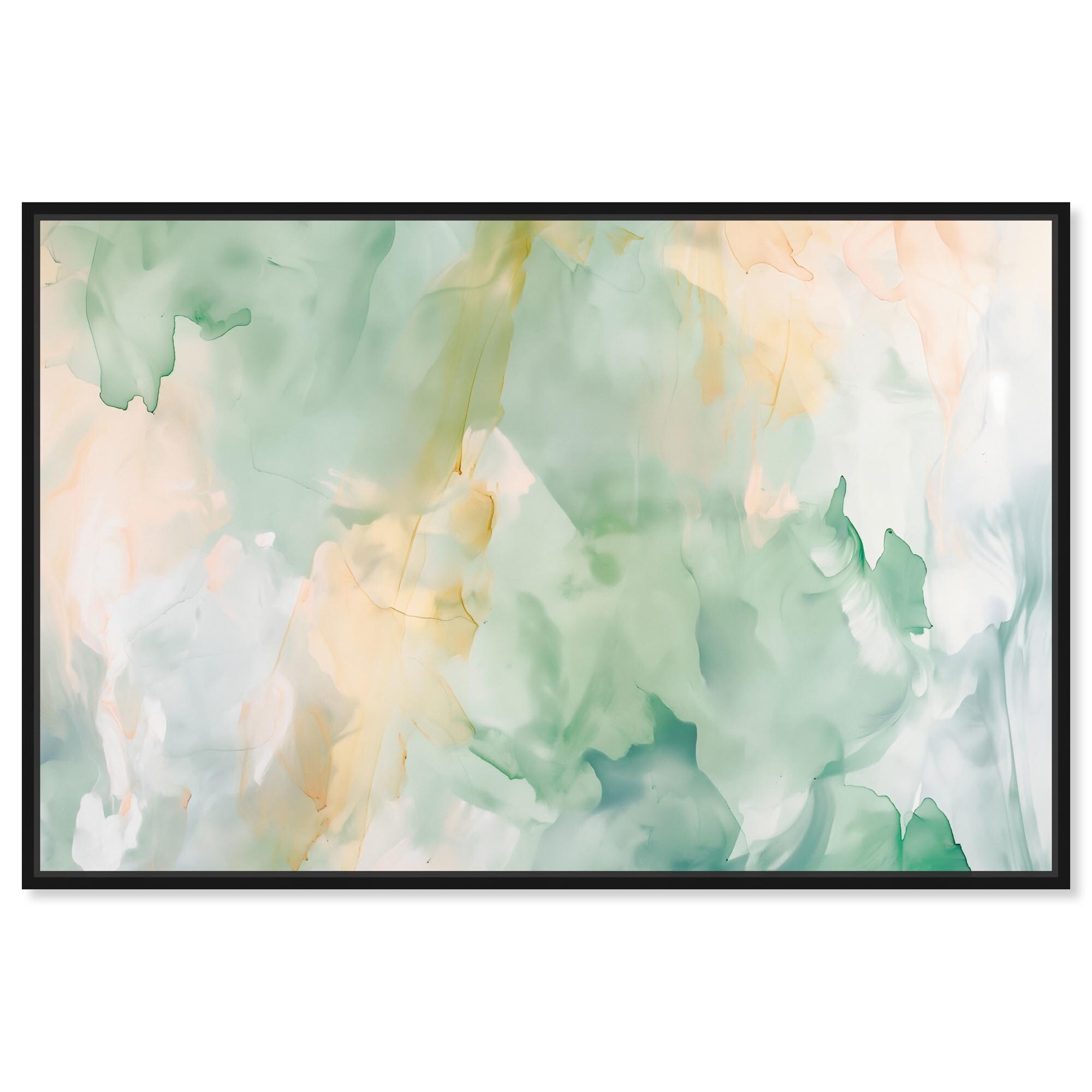 Double Green I Canvas Modern Abstract Art by Art Remedy