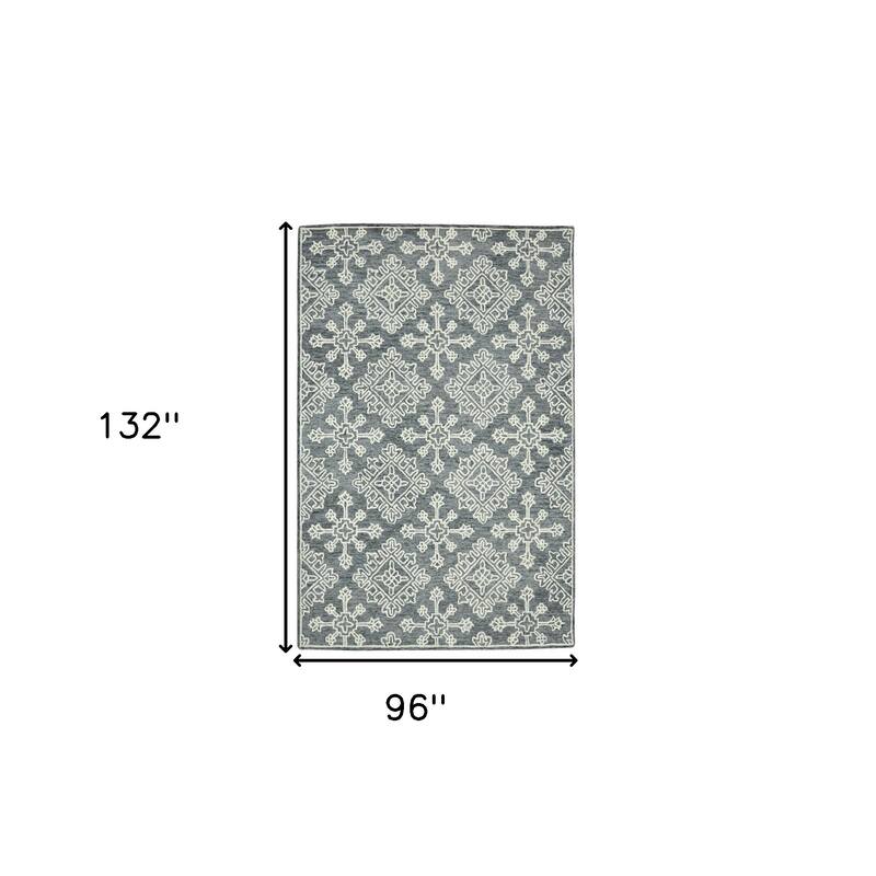 HomeRoots Geometric Transitional Rectangle Area Rug - 132.00 in. x 96.00 in. x 0.40 in.