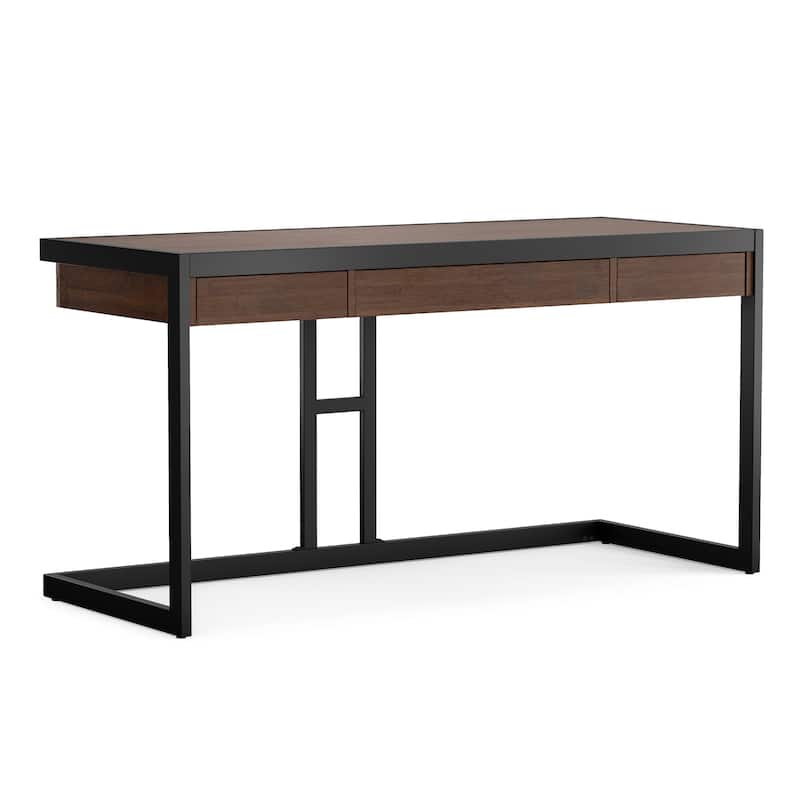 WYNDENHALL Cecilia Solid Acacia Wood Industrial Office Desk