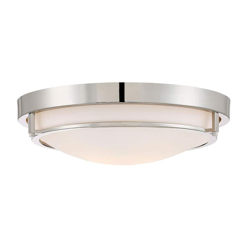 Bellevue 2 Light 13" Wide Flush Mount Bowl Ceiling Fixture - Polished Nickel