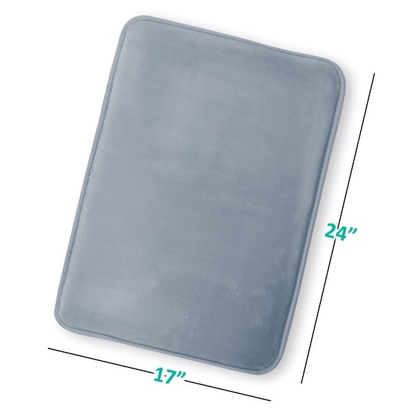 dimension image slide 8 of 58, Clara Clark Ultra Soft Plush Bathroom Rug - Non-Slip, Velvet, Memory Foam Bath Mat - Set of 2