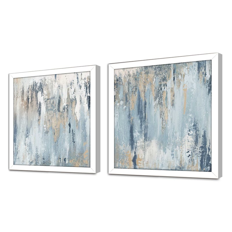 "Blue Illusion Square" Print on Acrylic Set of 2